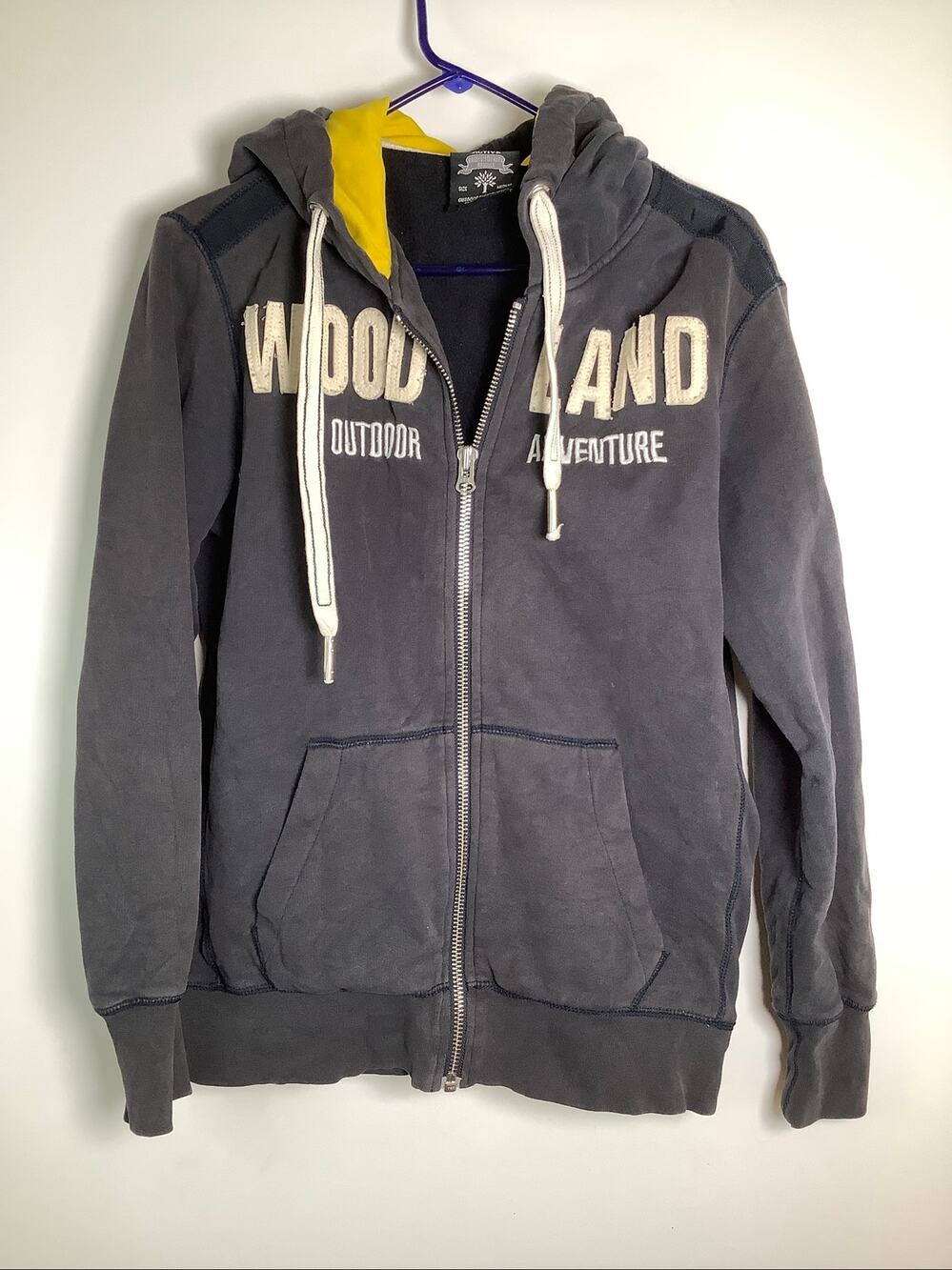 Woodland Men's M Gray Vintage Full Zip Outdoor Adventure Hooded Jacket HR10-27